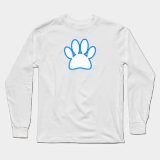 Blue Chalk Line Dog Paw Print Long Sleeve T-Shirt